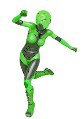 super soldier female doing a comic run