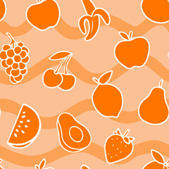 Fruit Cartoon Seamless Pattern