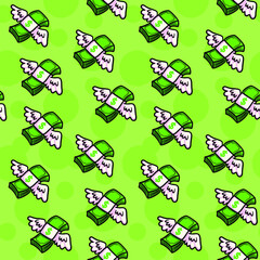 Money Cartoon Seamless Pattern