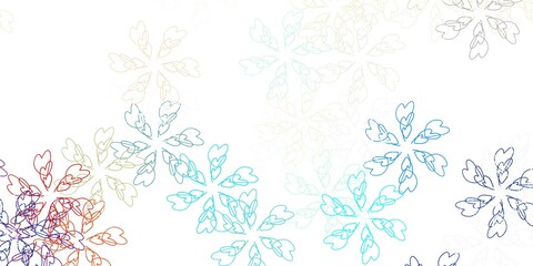 Light blue, yellow vector abstract template with leaves.