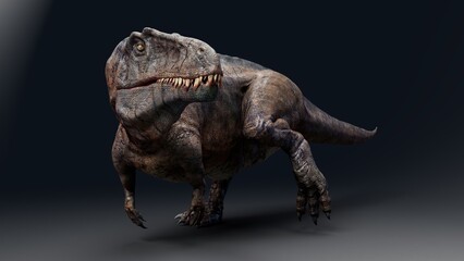 Acrocanthosaurus dinosaur , of background. 3d rendering © racksuz