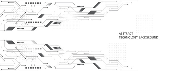 Grey white Abstract technology background, Hi tech digital connect, communication, high technology concept