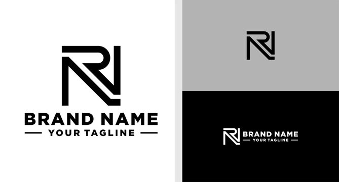 NR LOGO MONOGRAM LINE ELEGANT SIMPLE EDITABLE