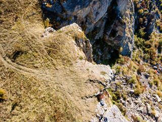 Aerial view of Rock Formation Stolo at Ponor Mountain, Bulgaria