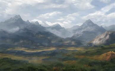 mountain landscape in the morning