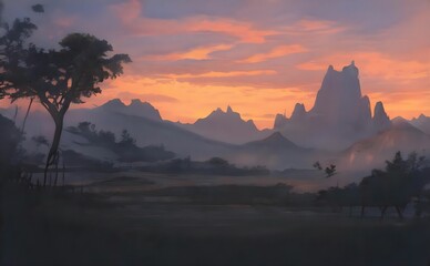 sunrise over the mountains