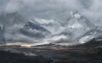 clouds over the mountains