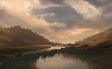 sunrise over the lake