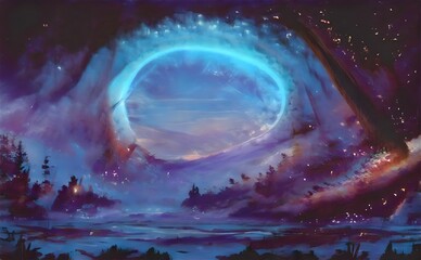 Obraz na płótnie Canvas 3d rendering of a dreamy mirage. sci fi planetscape