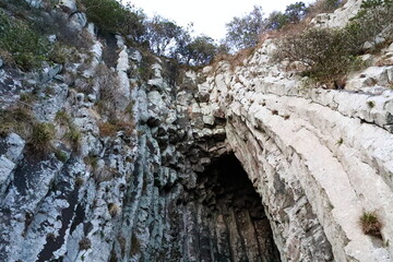 제주 서귀포에 있는 갯깍주상절리의 아름다운 풍경이다.