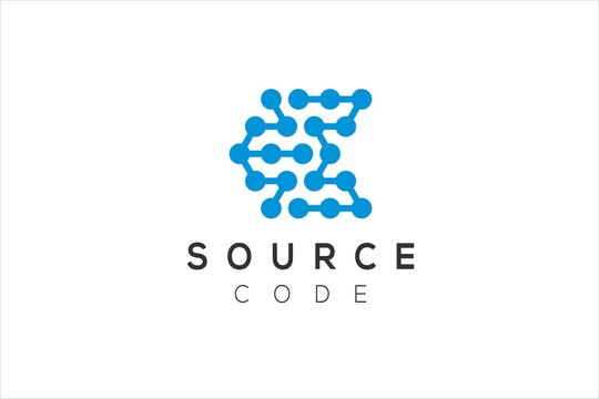 Cource code digital logo circuit motherboard icon symbol electrical technology computer AI