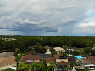 Florida houses  summer Thunder storm
