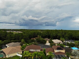 Florida houses  summer Thunder storm
