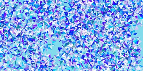 Light blue, red vector background with christmas snowflakes.