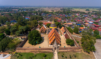 aerial view of Wat Phra That Lampang Luang - 514323848