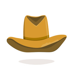 Cowboy hat isolated element. Vector drawing illustration for icon, game, packaging, banner. Wild west, western, cowboy concept