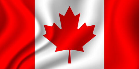 Flag of Canada. Canadian national symbol in official colors. Template icon. Abstract vector background