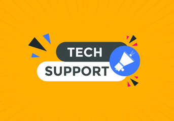 Colorful web banner template Tech Support text. Social media design template
