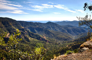 Sierra Madre Occidental neovolcanic cordillera with canyons and mountains