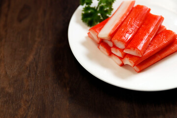 Crab stick on the table