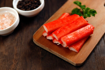 Crab stick on the table