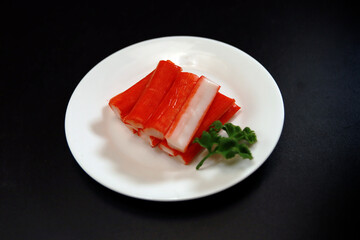 Crab stick on the table