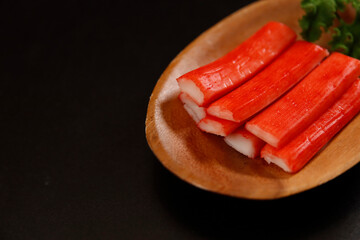 Crab stick on the table