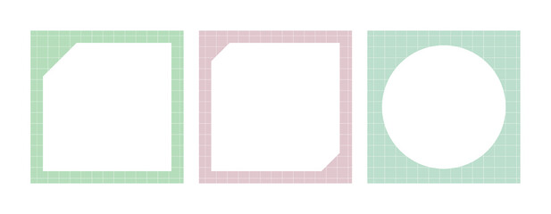 Colorful, modern, simple, trendy web and app frame design template illustration set.