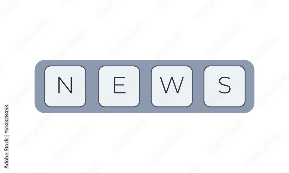 Aufkleber computer keyboard key with key news. keyboard keys icon button