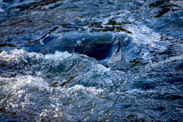 A flowing river with waves.