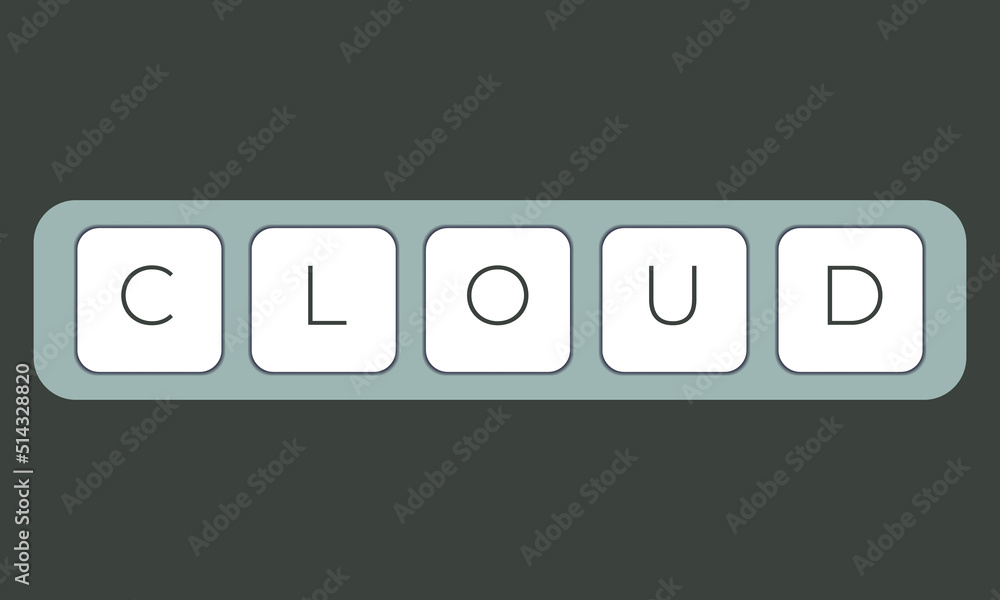 Aufkleber Computer keyboard key with key cloud. Keyboard keys icon button