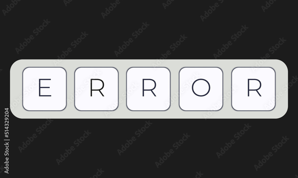 Aufkleber computer keyboard key with key error. keyboard keys icon button
