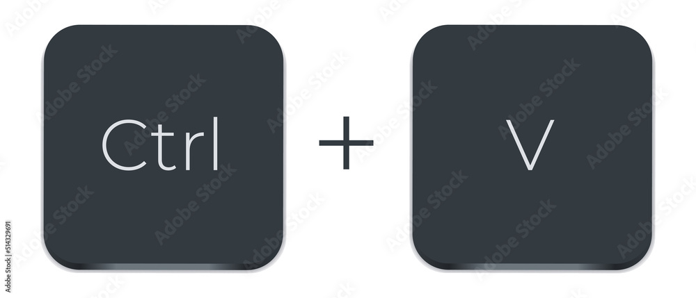 Aufkleber ctrl c and ctrl v keyboard buttons. copy and paste key shortcuts