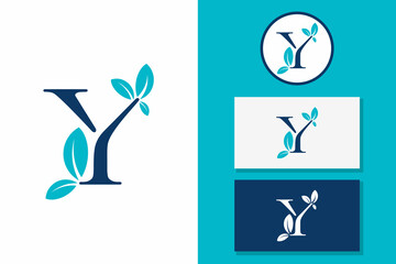 letter Y leaf logo icon design vector