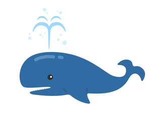 しおをふく、クジラのイラスト