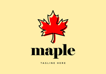 Maple leaf logo, in abstract style.