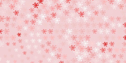 Light Red vector pattern with coronavirus elements.