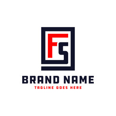 industrial business illustration logo with letter FS