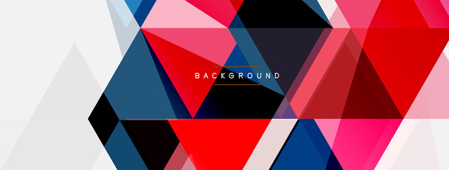 Color triangles composition, geometric abstract background. Techno or business concept, pattern for wallpaper, banner, background, landing page