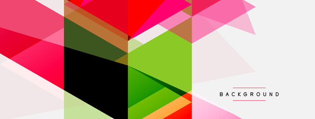 Color triangles composition, geometric abstract background. Techno or business concept, pattern for wallpaper, banner, background, landing page