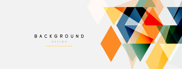 Color triangles composition, geometric abstract background. Techno or business concept, pattern for wallpaper, banner, background, landing page