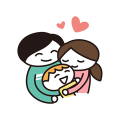 親と子供の愛のイラスト