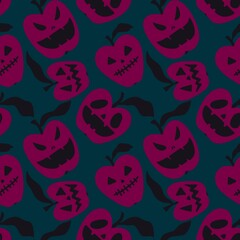 Halloween cartoon angry apples seamless pattern for clothes print and wrapping paper and notebooks and kids