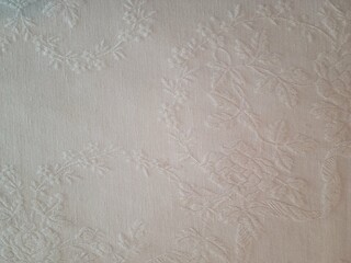Vintage White Fabric with Ornate Pattern