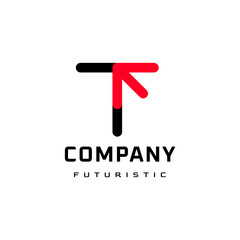 abstract letter t arrow modern logo design template