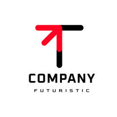 abstract letter t arrow modern logo design template