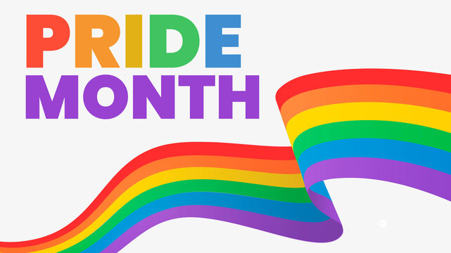 Pride month, LGBT flag. LGBT rainbow poster, banner or flag. Rainbow colored lgbt flag for pride. 