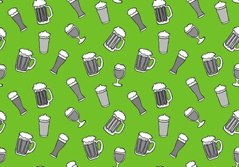 Octoberfest seamless beer pattern for fabrics and wrapping paper and menu and notebooks and packaging