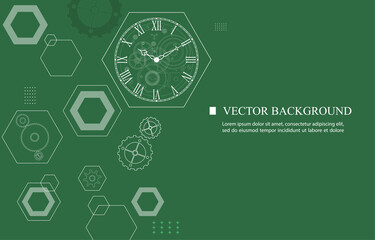 vector modern luxury wacth.geometric hexagon shape.abstract vector mechanical background.