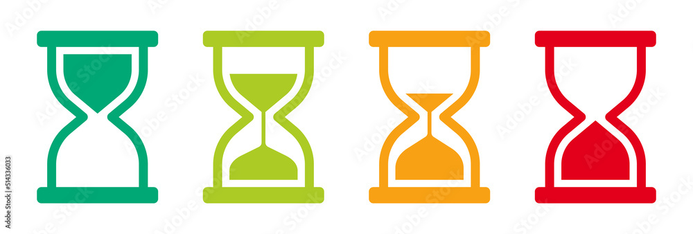 Aufkleber hourglass icon vector illustration. time measurement with sand glass symbol in four steps for countd
